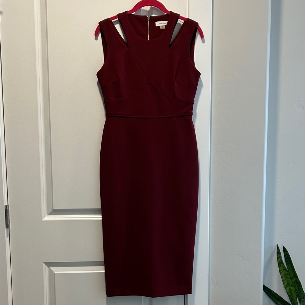 Calvin Klein maroon Midi Dress